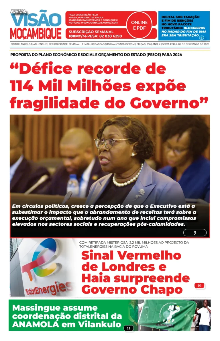 CAPA 256 DO JORNAL VISÃO MOÇAMBIQUE